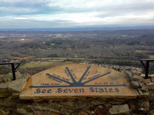 At the peak of Rock City, seven states are visible. 