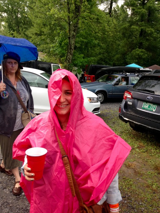 Troopin' it out in the pouring rain before night 1. 