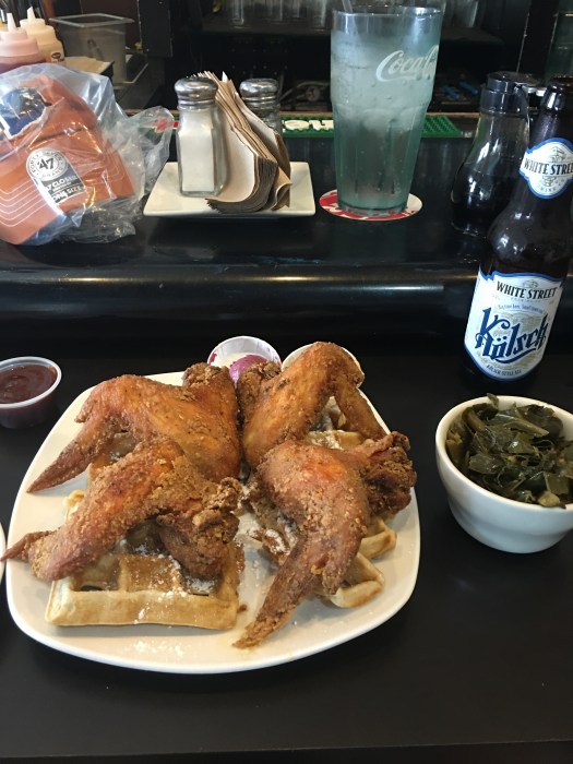 Chicken and waffles at Dame's.
